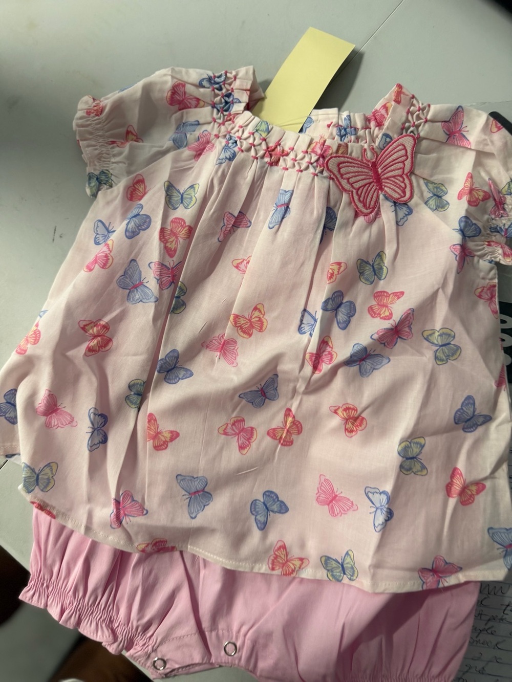 Girls bubble pink with butterflies 12 months new with tag